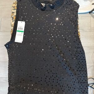 DKNY Black Sequin Dress Tank Top
